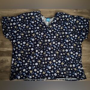HQ Scrub Top Stretch Pockets Plus Size 5X